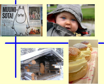 フィンランドの新聞、子供、家、スイーツ
