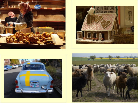 パン、お菓子の家、車、羊