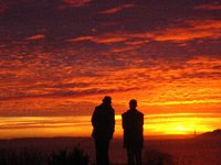 夕焼けと二人